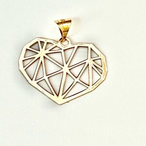 18 k solid gold heart shaped charm gold necklace